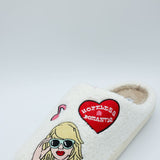 In My Cozy Era Patch Slippers for Women in White