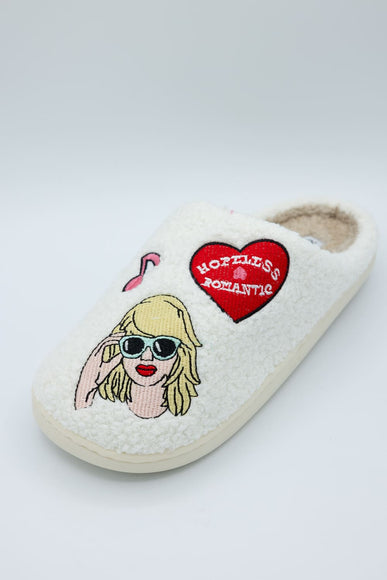 In My Cozy Era Patch Slippers for Women in White