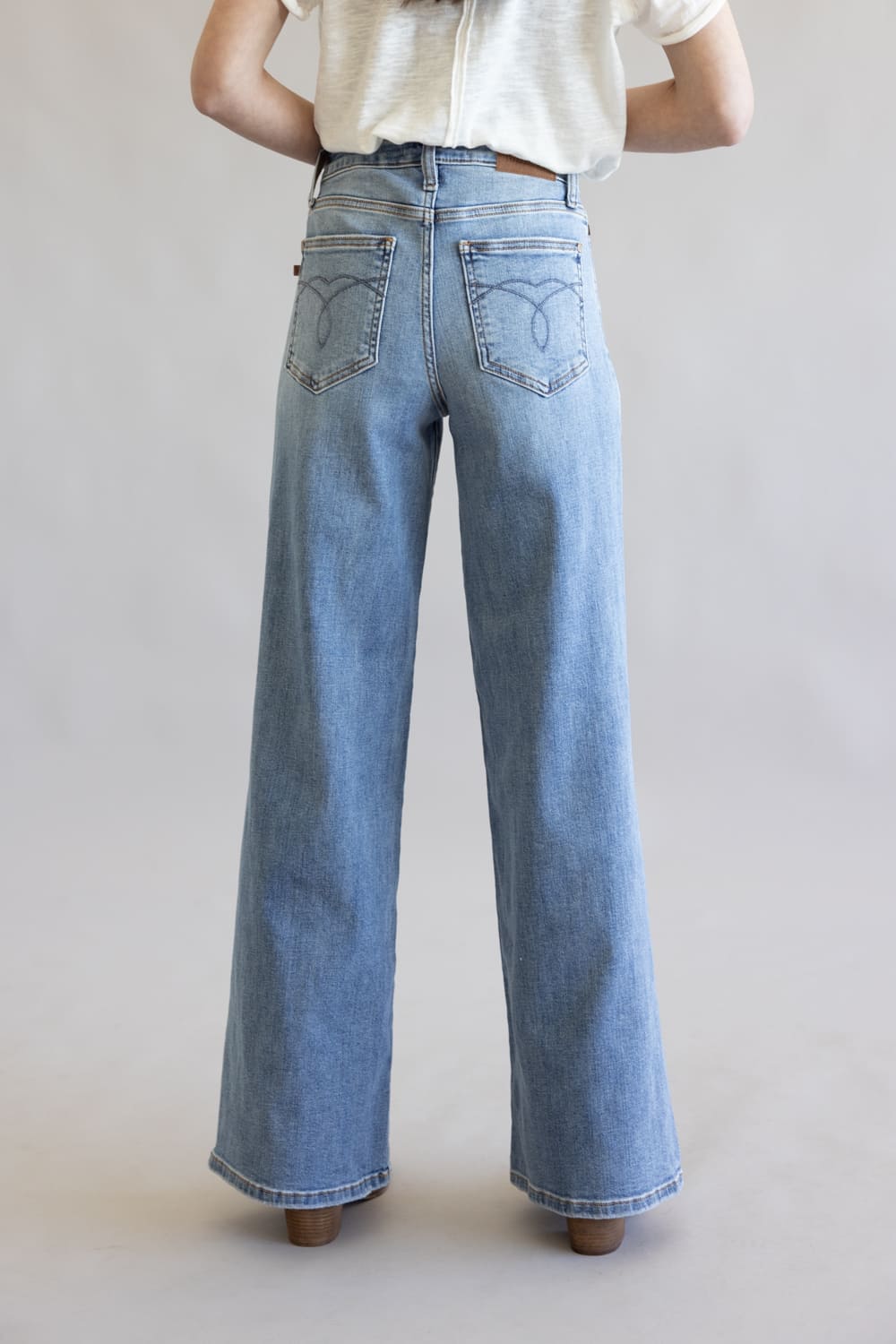 Judy Blue Mid-Rise Retro Wide Leg Jeans for Women