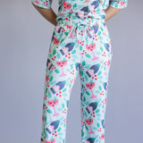 Mistletoe Champagne Soft Pajama Set for Women in Mint