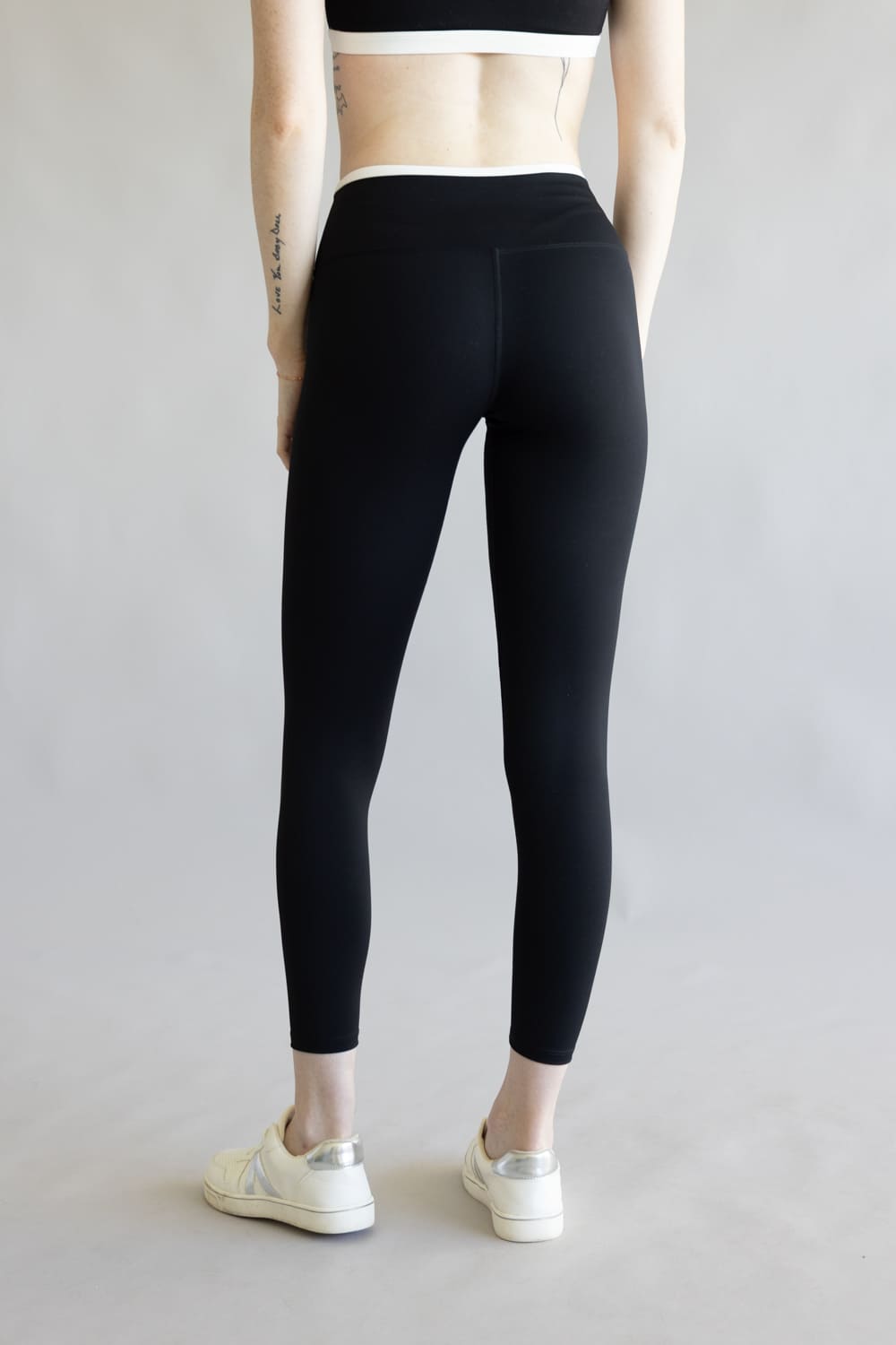 Double Layer Leggings for Women in Black/White