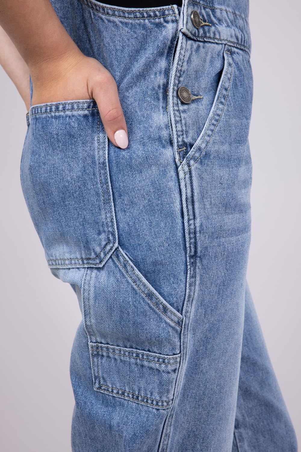 KanCan Youth Cordelia Relaxed Denim Overalls for Girls