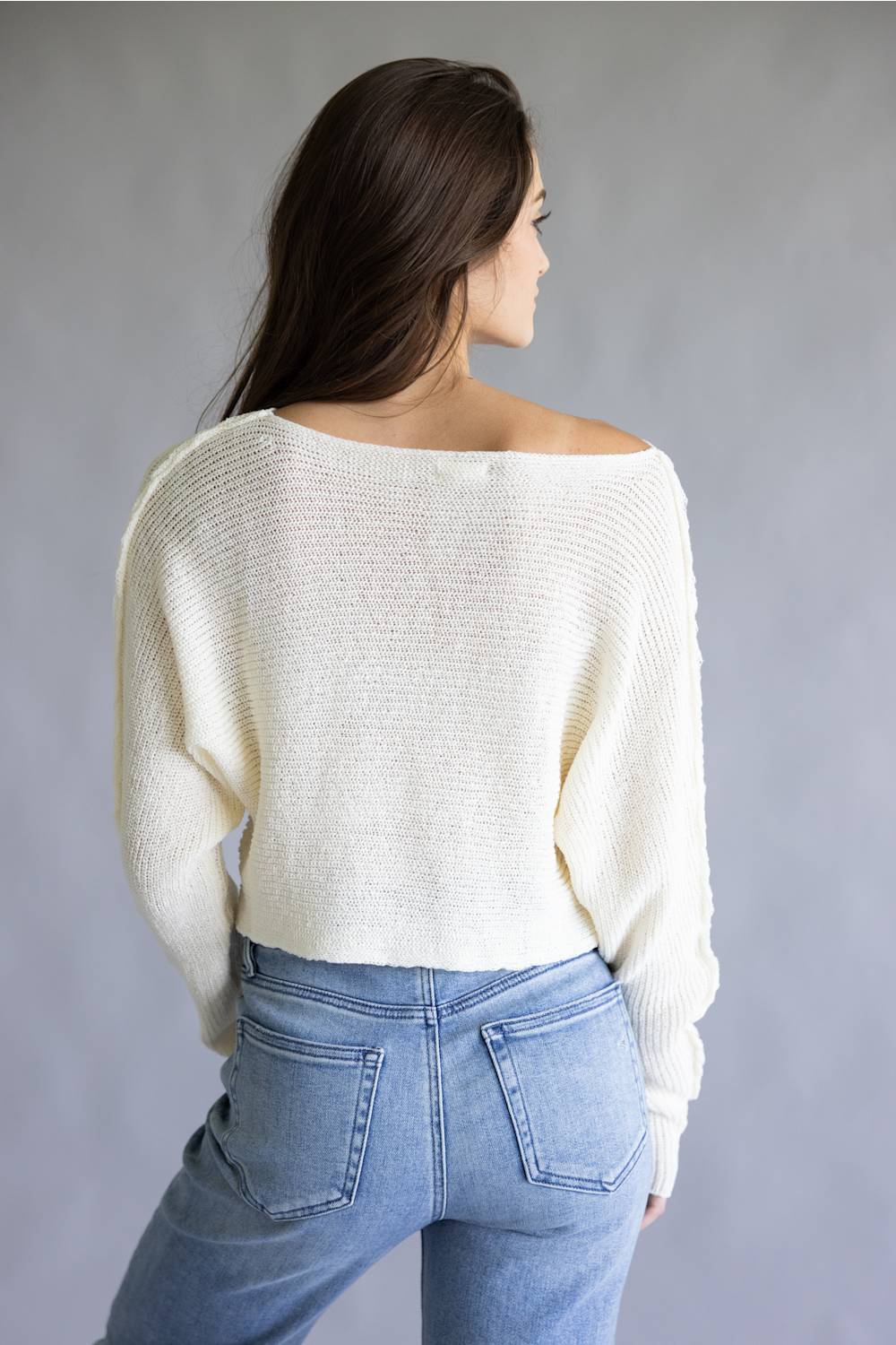 La Miel Off the Shoulder Sweater for Women in Milk