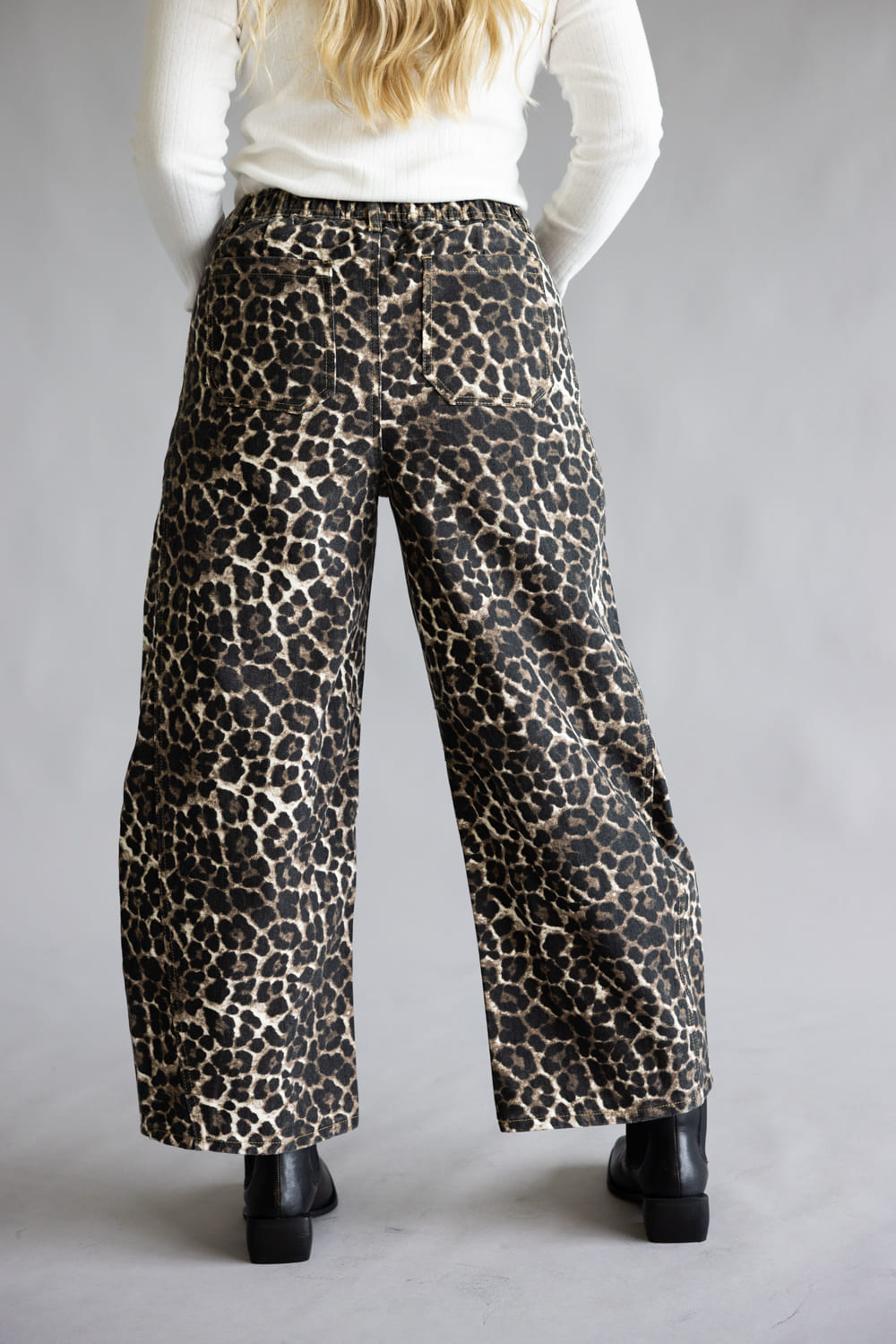 Leopard Printed Barrel Jeans for Women in Mocha | NP70891-MOCHALEOPARD