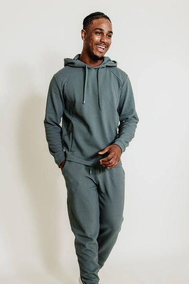 1897 Active Diamond Weave Hoodie for Men in Olive Green
