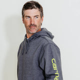 Carhartt Logo Sleeve Graphic Hoodie for Men in Grey