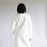 Love Tree Two Button Long Coat for Women in Ivory