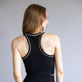 Love Tree Two Tone High Neck Tank Top for Women in Black