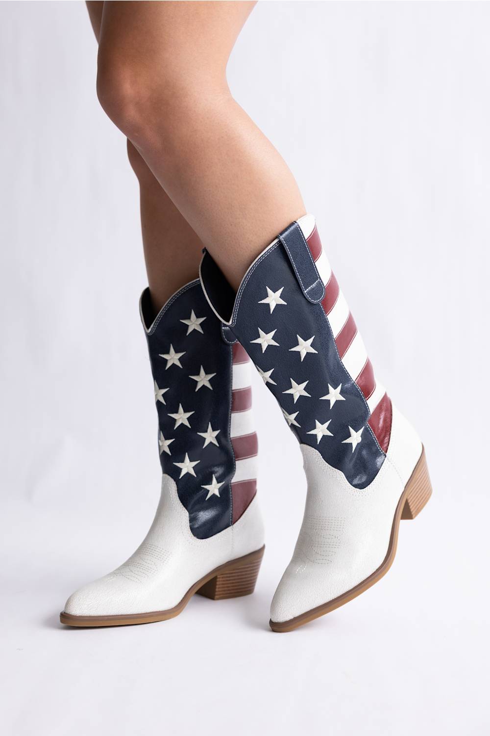 MIA Stars & Stripes Cowgirl Boots for Women in White