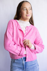 Mimosa Classic Lightweight Cardigan for Women in Barbie Pink