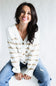 Miracle Stripe Cardigan Sweater for Women in Ivory