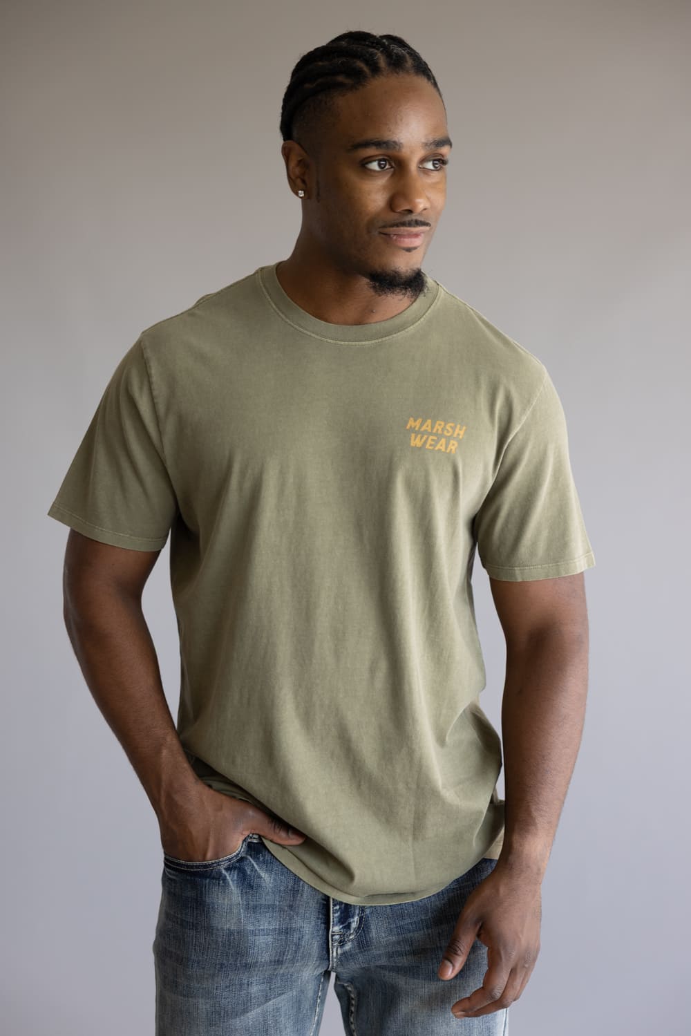 Marsh Wear Heritage Pointer T-Shirt for Men in Vintage Moss