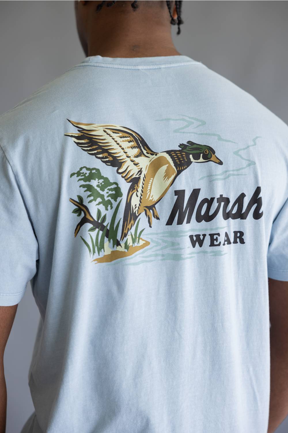 Marsh Wear Heritage Wood T-Shirt for Men in Dusty Blue