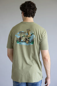 Marsh Wear Paddling Duck T-Shirt for Men in Green Heather