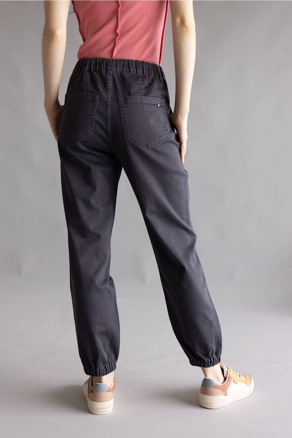 Mica Cropped Jogger Pants for Women in Black