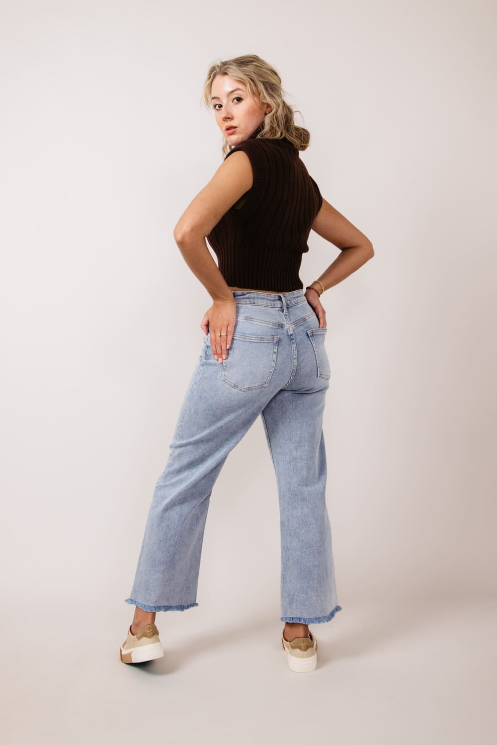 Mica High Wash Clean Wide Leg Jeans for Women