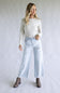 Mica High Rise Light Wash Wide Leg Fray Hem Jeans for Women