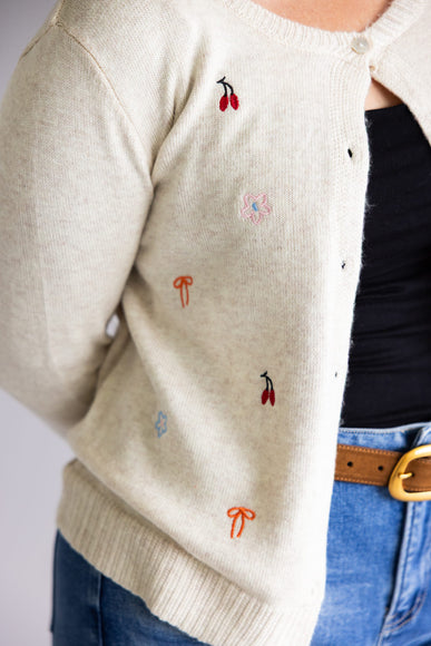 Miracle Embroidered Details Cardigan for Women in Cream