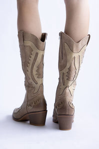 Pierre Dumas Whitney Western Tall Boots for Women in Taupe