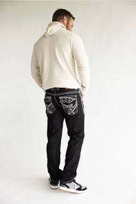 Pure Luck Edge Straight Leg Jeans for Men in Black