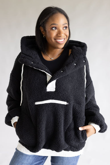 Two Tone Pullover for Women in Black