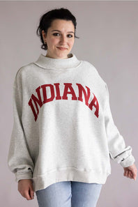 Reversible Indiana Mock Neck Sweatshirt for Women in Light Heather