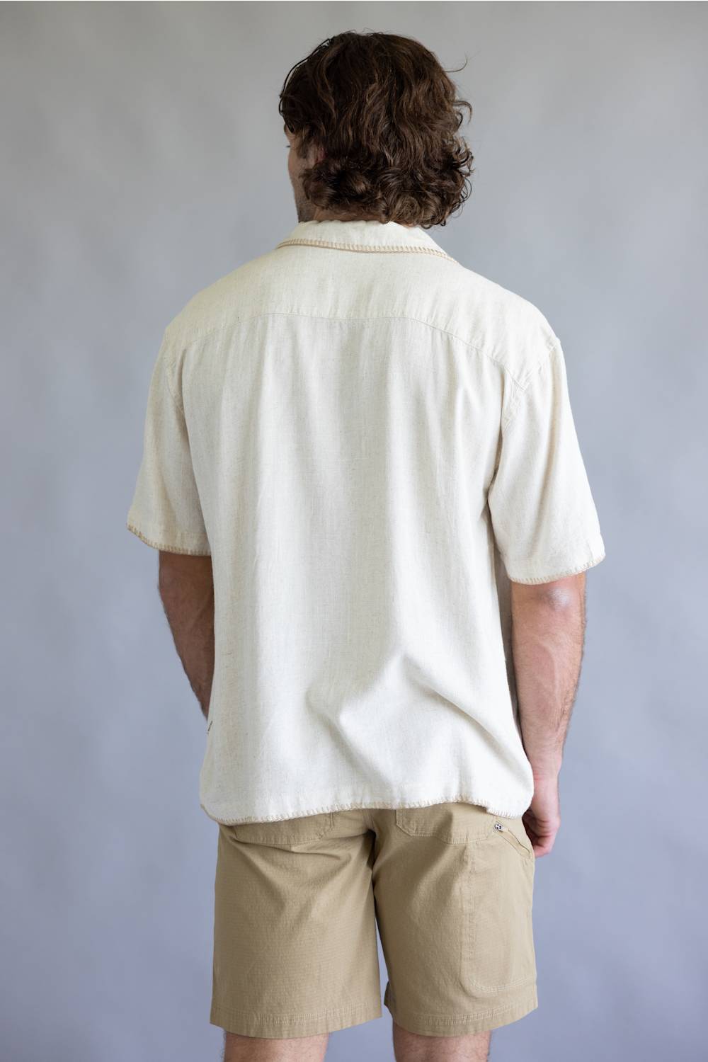 Rhythm Linen Whip Stitch Woven Shirt for Men in Natural