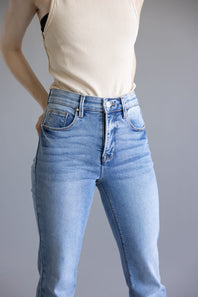 Risen High Rise Tummy Control Flare Jeans for Women