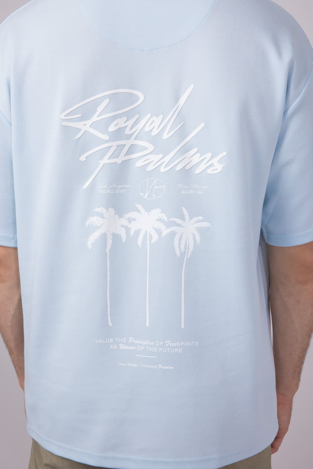 Royal Palms T-Shirt for Men in Light Blue