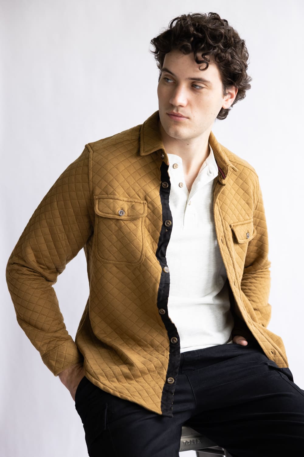 1897 Original Quilted Shirt Jacket for Men in Earth