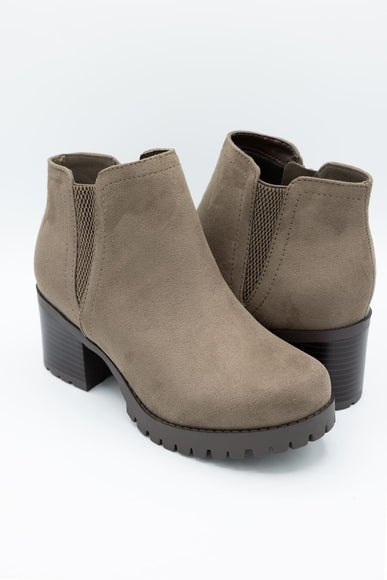 Soda Thumb Lug Booties for Women in Deep Taupe
