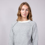 Textured Reglan Sleeve Sweater for Women in Charcoal