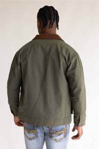 Simply Southern Plaid Lined Jacket for Men in Olive