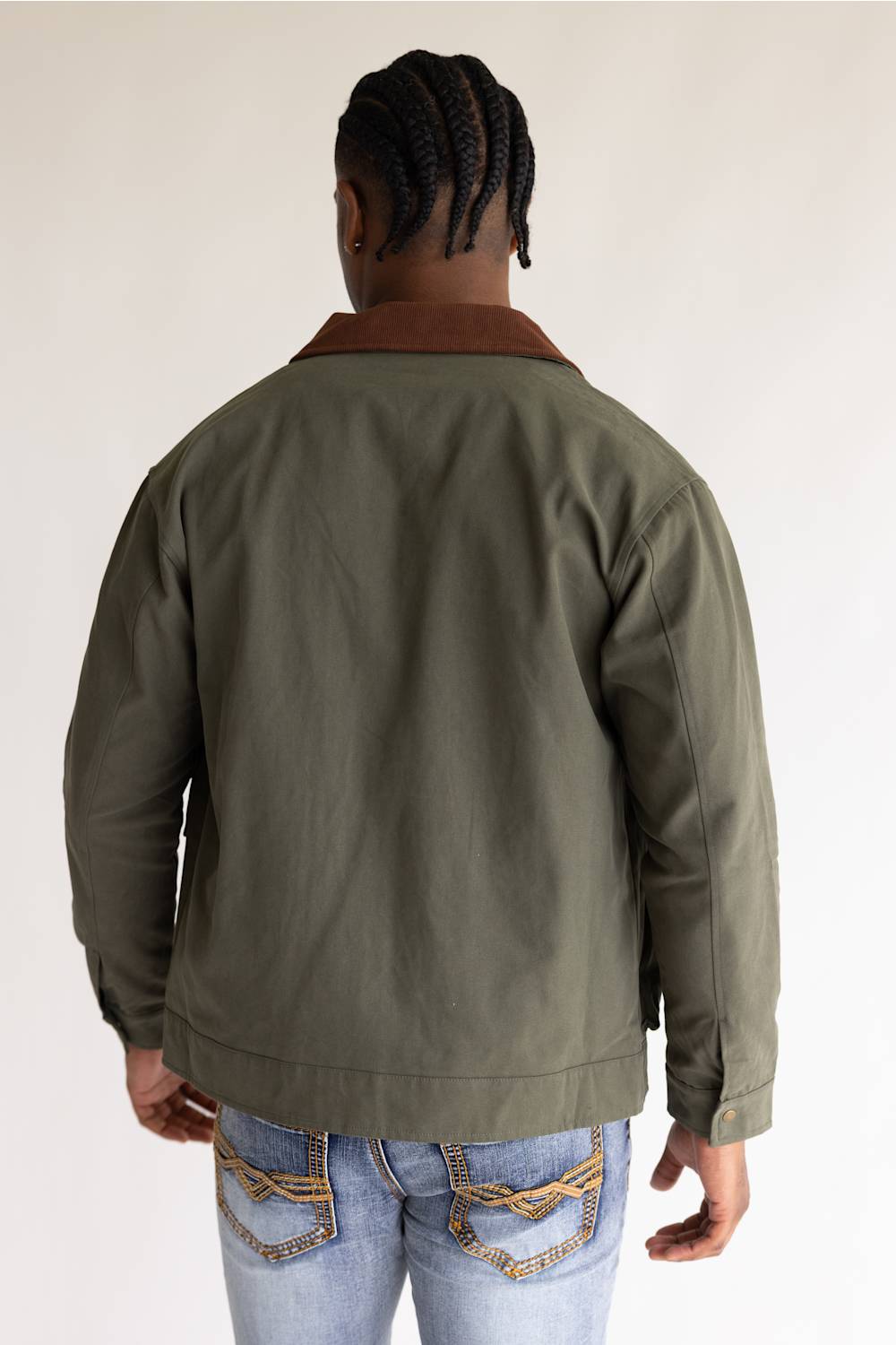 Simply Southern Plaid Lined Jacket for Men in Olive