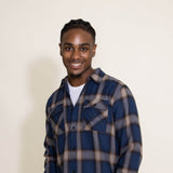 Simply Southern Mens Shirts Plaid Shacket Shirt for Men in Blue