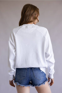 Simply Southern USA Summer Crewneck for Women in White