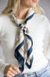 Small Stripe Silk Scarf for Women in Beige