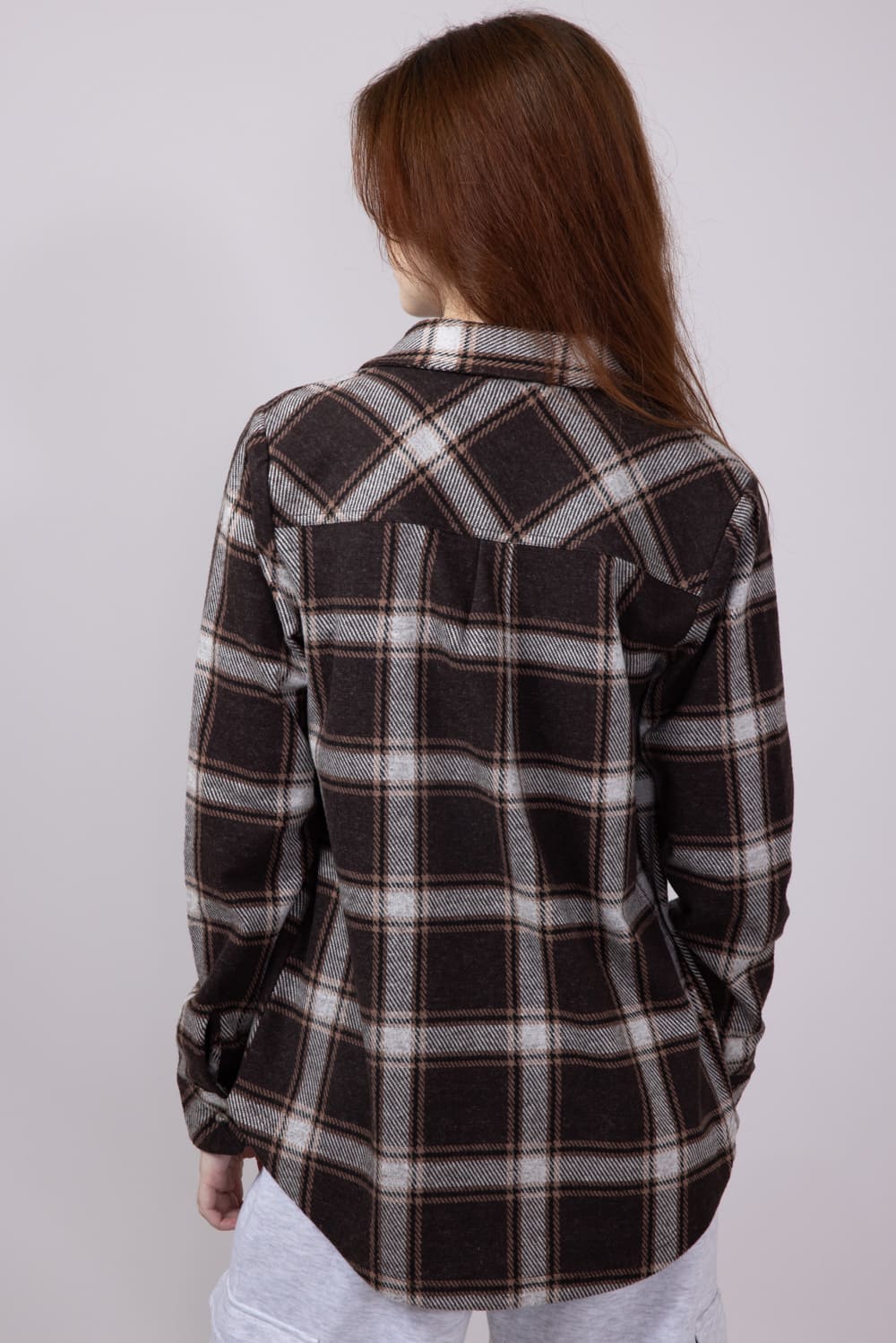 Thread & Supply Lewis Soft Luxe Button Up Shirt for Women in Coffee Combo