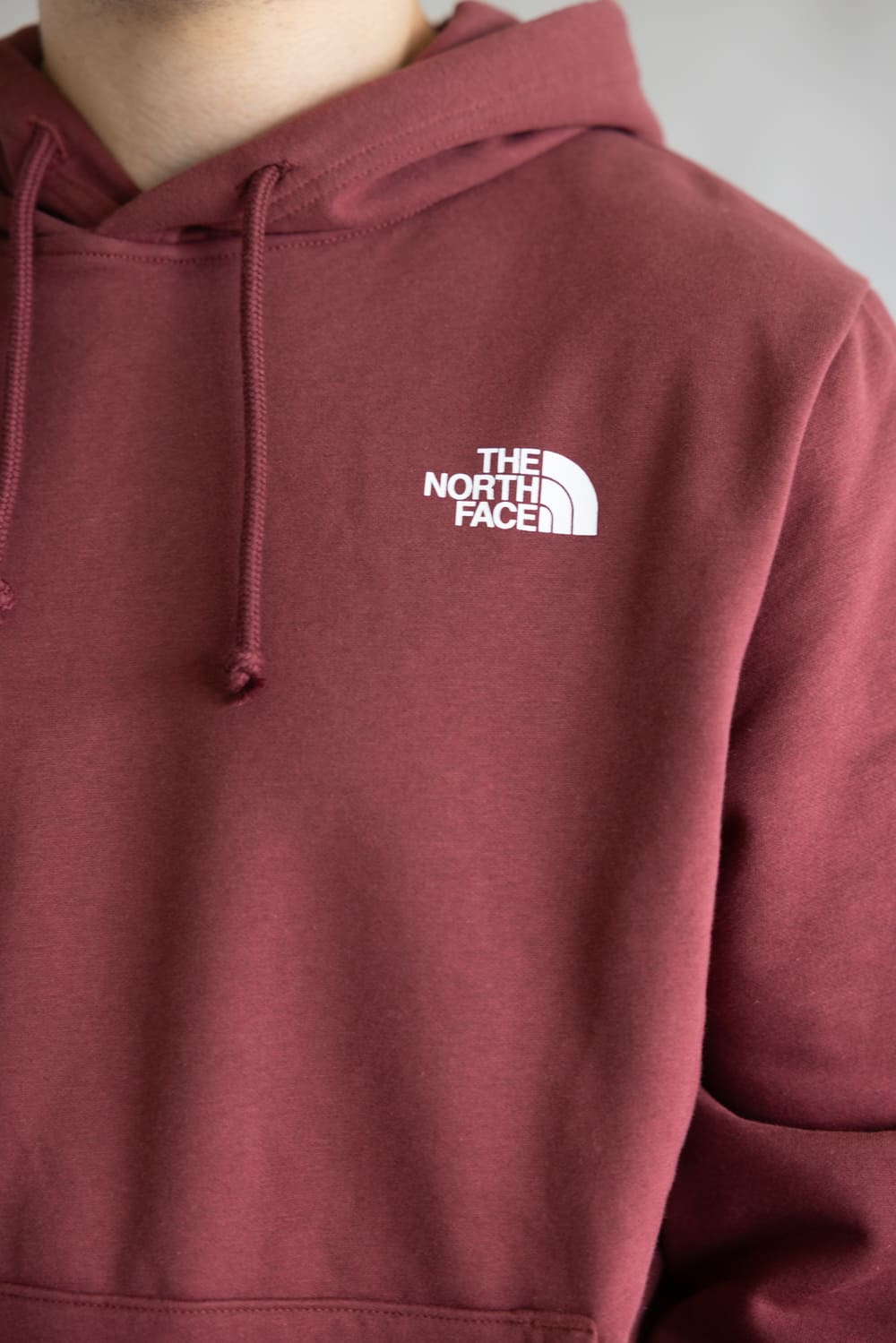 The North Face Camo Box Logo Hoodie for Men in Sumac Red