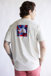 The North Face Red White & Blue Tee for Men in White Dune