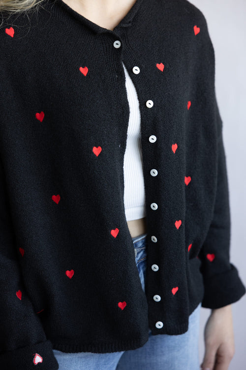 Things Between Heart Piper Cardigan for Women in Black