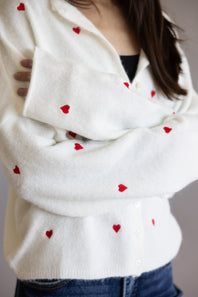 Things Between Heart Piper Cardigan for Women in White | TBW13321-SNWRED