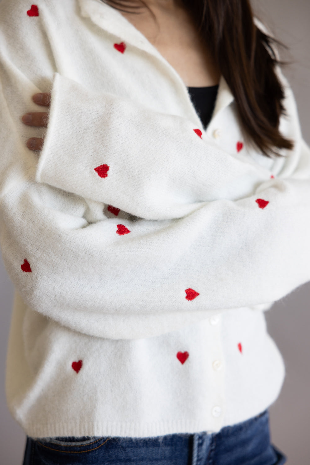 Things Between Heart Piper Cardigan for Women in White | TBW13321-SNWRED
