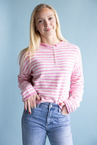 Things Between Piper Cardigan for Women in Bubblegum Stripe
