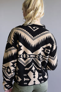 Thread & Supply Canyon Jacket for Women in Cream Black Aztec