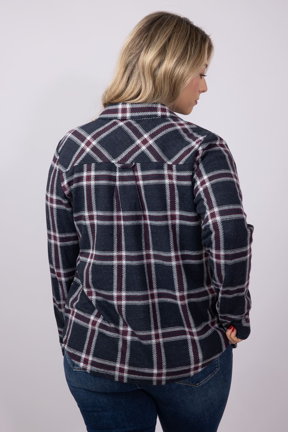 Thread & Supply Cassin Soft Luxe Button Up Shirt in Black Red Plaid