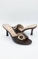 Top Moda Elsa Buckle Kitten Heels for Women in Brown