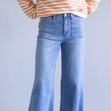 Vervet Super Soft High Rise Wide Crop Jeans for Women