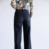 Vervet Super Soft High Rise Wide Crop Black Jeans for Women