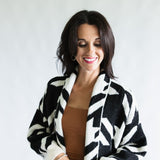 Zig Pattern Cardigan for Women in Black
